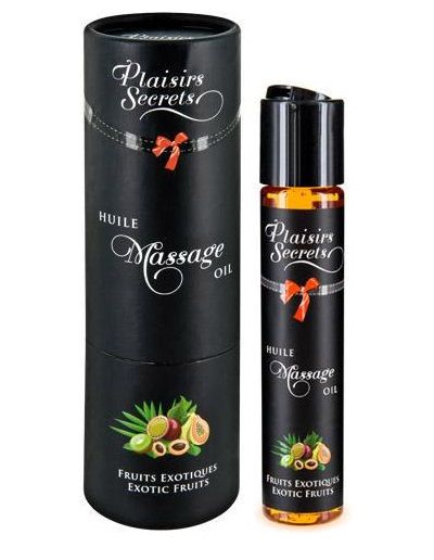 Массажное масло с ароматом экзотических фруктов Huile de Massage Gourmande Fruits Exotiques - 59 мл. - Plaisir Secret - купить с доставкой в Южно-Сахалинске