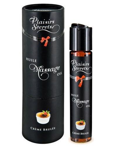 Массажное масло с ароматом крем брюле Huile de Massage Gourmande Creme Brulée - 59 мл. - Plaisir Secret - купить с доставкой в Южно-Сахалинске