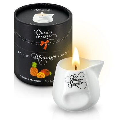 Массажная свеча с ароматом манго и ананаса Bougie de Massage Ananas Mangue - 80 мл. - Plaisir Secret - купить с доставкой в Южно-Сахалинске