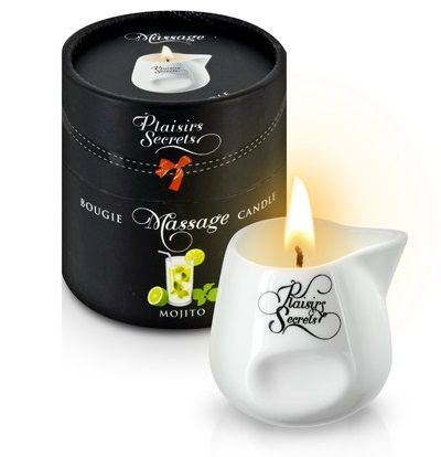 Массажная свеча с ароматом мохито Bougie de Massage Mojito - 80 мл. - Plaisir Secret - купить с доставкой в Южно-Сахалинске