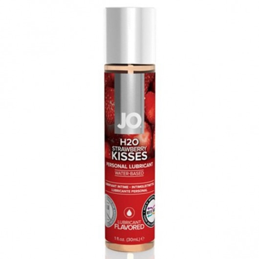 Смазка с ароматом клубники JO Flavored Strawberry Kiss - 30 мл. - System JO - купить с доставкой в Южно-Сахалинске