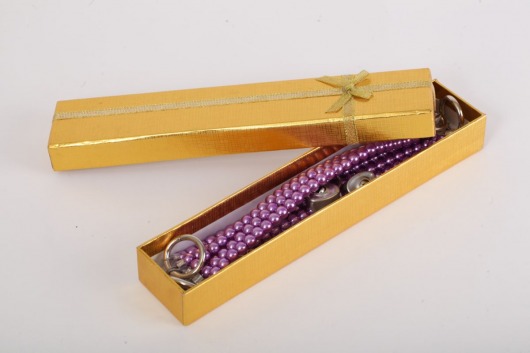 Фиолетовые оковы на ноги из бус - White Label - купить с доставкой в Южно-Сахалинске