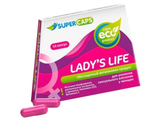 Возбуждающие капсулы Ladys Life - 14 капсул (0,35 гр.) - SuperCaps - купить с доставкой в Южно-Сахалинске
