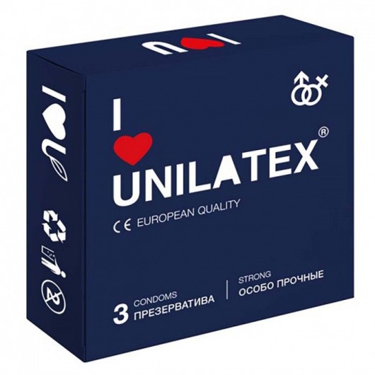 Ультрапрочные презервативы Unilatex Extra Strong - 3 шт. - Unilatex - купить с доставкой в Южно-Сахалинске