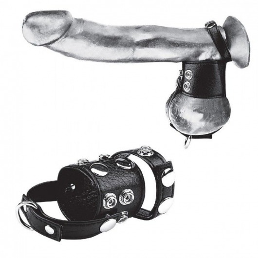 Утяжка на пенис и мошонку Cock Ring With 1.5  Ball Stretcher And Optional Weight Ring - BlueLine - купить с доставкой в Южно-Сахалинске
