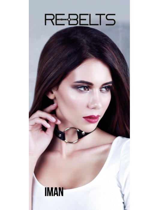 Чёрный чокер-кляп Iman Black - Rebelts - купить с доставкой в Южно-Сахалинске