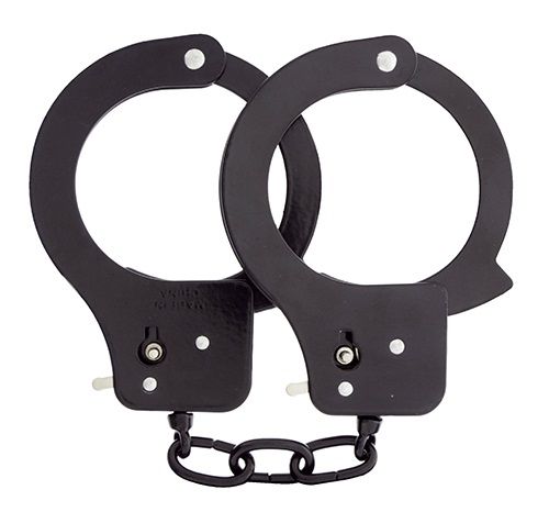 Чёрные наручники из листового металла BONDX METAL CUFFS BLACK - Dream Toys - купить с доставкой в Южно-Сахалинске