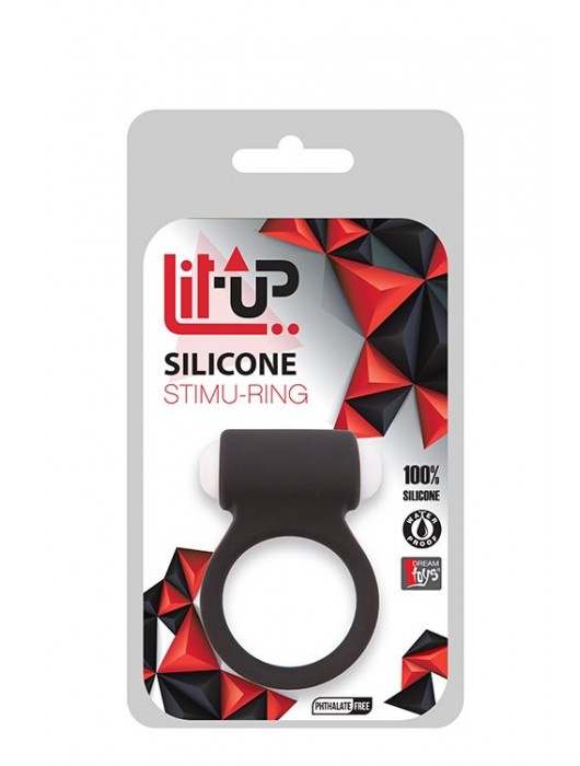 Чёрное эрекционное виброкольцо LIT-UP SILICONE STIMU RING 3 BLACK - Dream Toys - в Южно-Сахалинске купить с доставкой