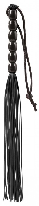 Чёрная мини-плеть из резины Rubber Mini Whip - 22 см. - Blush Novelties - купить с доставкой в Южно-Сахалинске