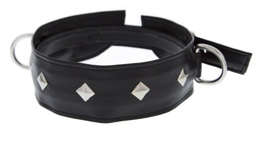 Полиуретановый ошейник с пуклями и D-кольцами Collar with Studs - Blush Novelties - купить с доставкой в Южно-Сахалинске