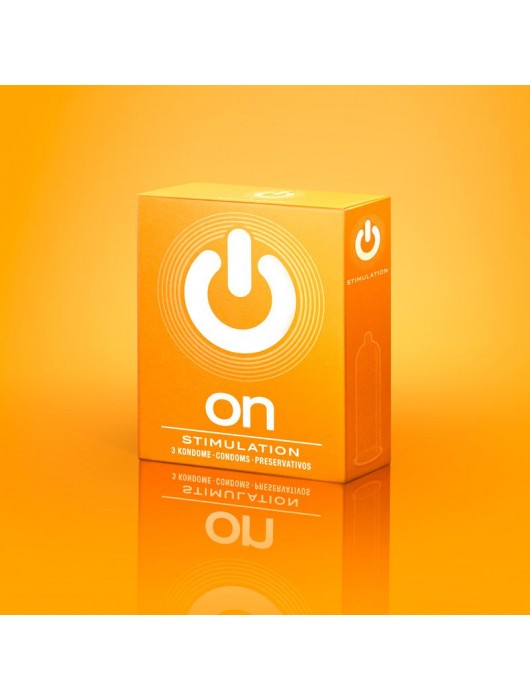 Презервативы ON) Stimulation с точками - 3 шт. - ON) - купить с доставкой в Южно-Сахалинске