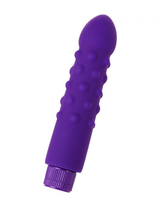 Фиолетовый вибратор с шишечками - 17 см. - A-toys