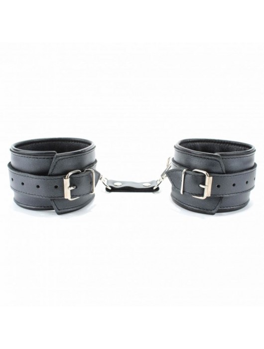 Наручники из гладкой кожи - БДСМ Арсенал - купить с доставкой в Южно-Сахалинске