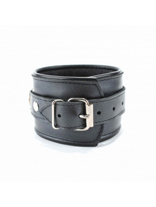 Наручники из гладкой кожи - БДСМ Арсенал - купить с доставкой в Южно-Сахалинске