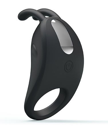 Чёрное эрекционное кольцо с вибрацией Rabbit Vibrator - Baile - в Южно-Сахалинске купить с доставкой