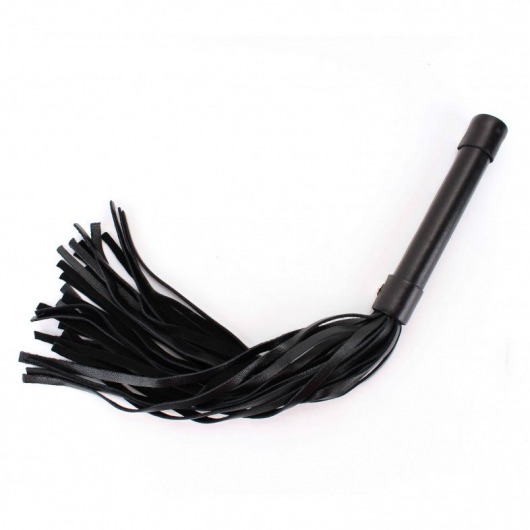 Чёрная плеть из нежной кожи - 45 см. - БДСМ Арсенал - купить с доставкой в Южно-Сахалинске