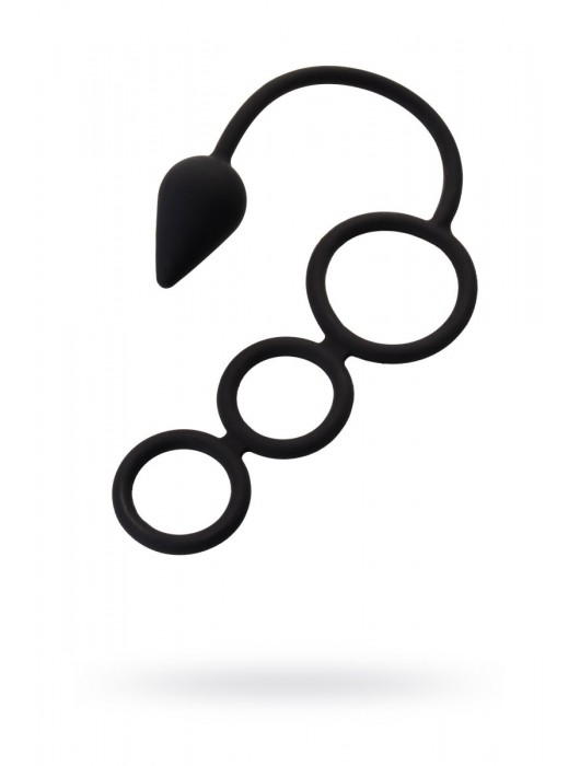 Тройное эрекционное кольцо с анальным хвостом Drop S-size - Erotist Adult Toys - в Южно-Сахалинске купить с доставкой