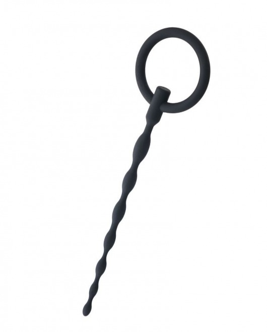 Чёрный уретральный плаг с кольцом - ToyFa - купить с доставкой в Южно-Сахалинске