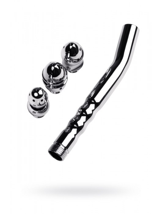 Металлический анальный душ с тремя насадками - ToyFa - купить с доставкой в Южно-Сахалинске
