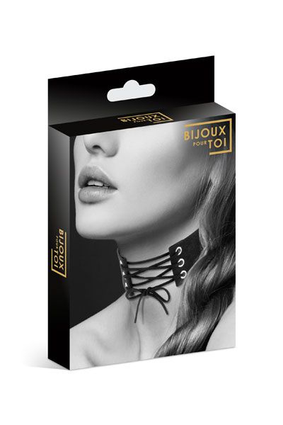 Оригинальный ошейник-чокер со шнуровкой - Bijoux Pour Toi - купить с доставкой в Южно-Сахалинске