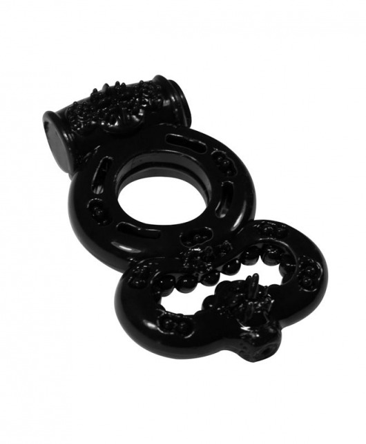 Чёрное эрекционное кольцо Rings Treadle с подхватом - Lola Games - в Южно-Сахалинске купить с доставкой