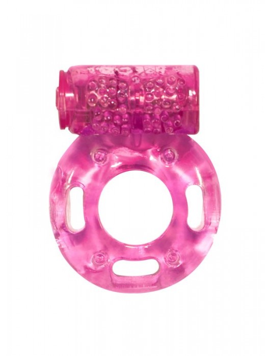 Розовое эрекционное кольцо с вибрацией Rings Axle-pin - Lola Games - в Южно-Сахалинске купить с доставкой