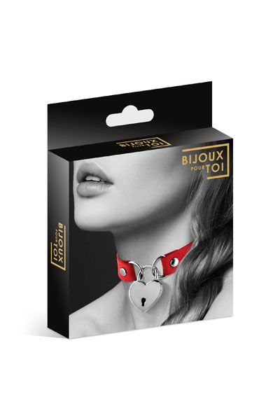Красный чокер с замком в форме сердца - Bijoux Pour Toi - купить с доставкой в Южно-Сахалинске