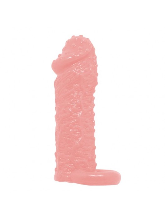 Фаллическая насадка с точками и подхватом мошонки - 13 см. - Baile - в Южно-Сахалинске купить с доставкой