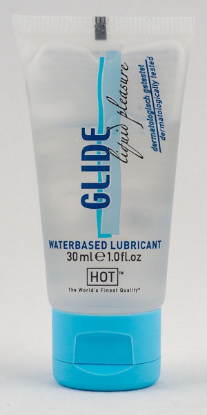 Интимная смазка на водной основе Glide - 30 мл. - HOT - купить с доставкой в Южно-Сахалинске