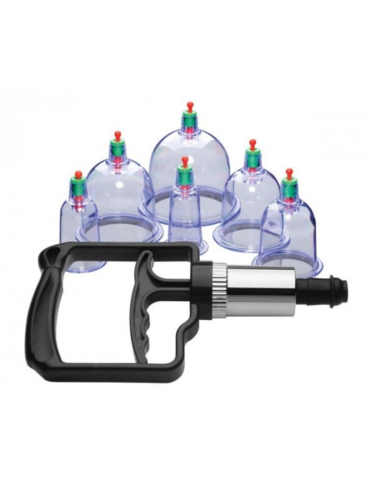 Набор помп для стимуляции Sukshen 6 Piece Cupping Set with Acu-Points - XR Brands