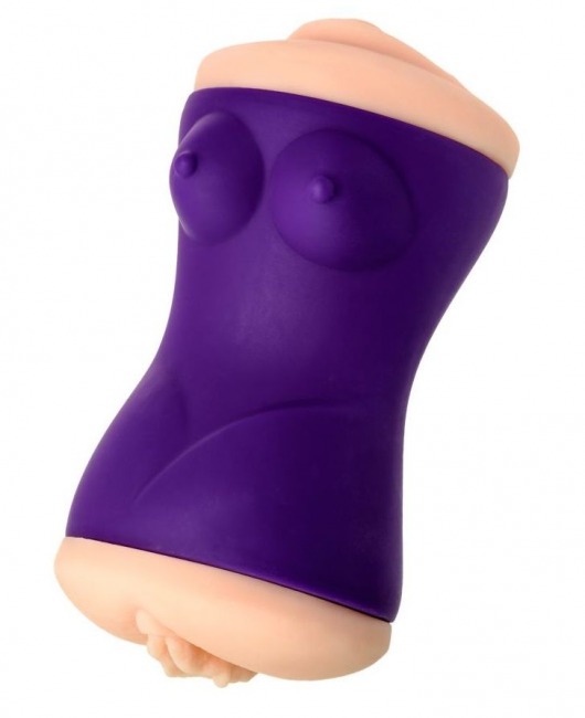 Двухсторонний мастурбатор JOS YARA в фиолетовой колбе - JOS - в Южно-Сахалинске купить с доставкой