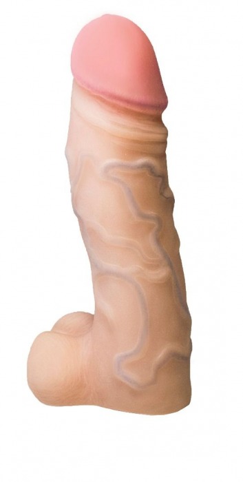 Реалистичная насадка с мошонкой REAL Standard - 15,5 см. - LOVETOY (А-Полимер) - купить с доставкой в Южно-Сахалинске