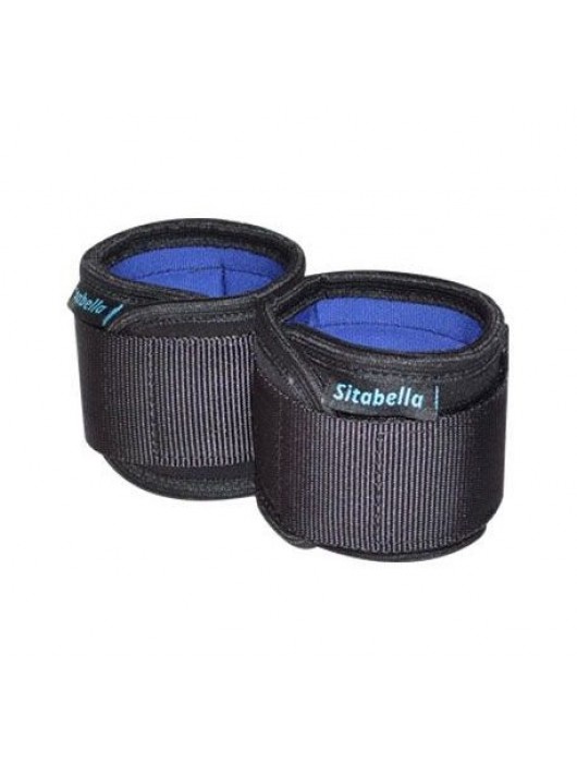 Неопреновые черно-синие наручники - Sitabella - купить с доставкой в Южно-Сахалинске