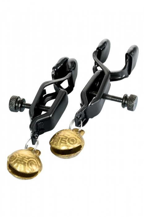 Черно-золотистые зажимы для сосков TOYFA Theatre - ToyFa - купить с доставкой в Южно-Сахалинске