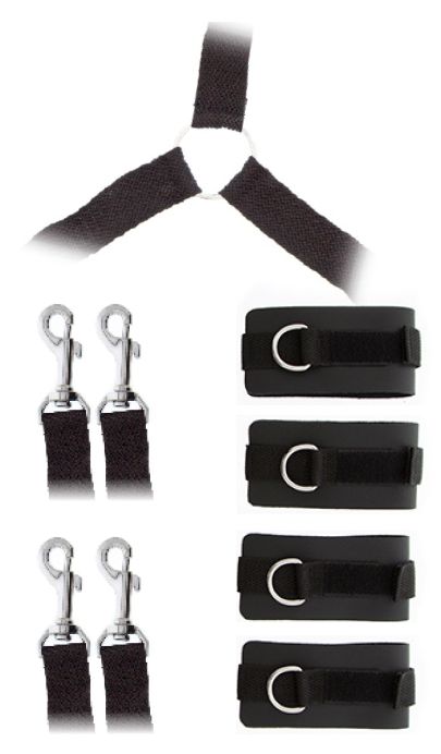Комплект наручников и поножей LUXURIOUS BED RESTRAINT CUFF SET - Blush Novelties - купить с доставкой в Южно-Сахалинске