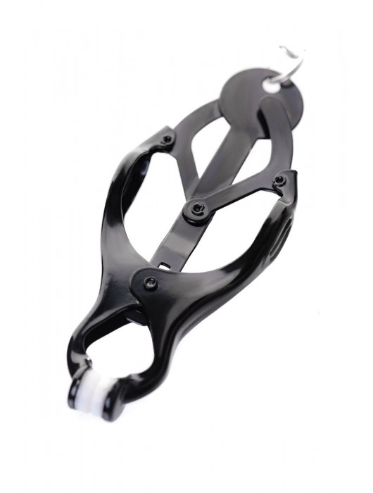 Черно-серебристые зажимы для сосков с кольцом для пениса TOYFA Metal - ToyFa - купить с доставкой в Южно-Сахалинске