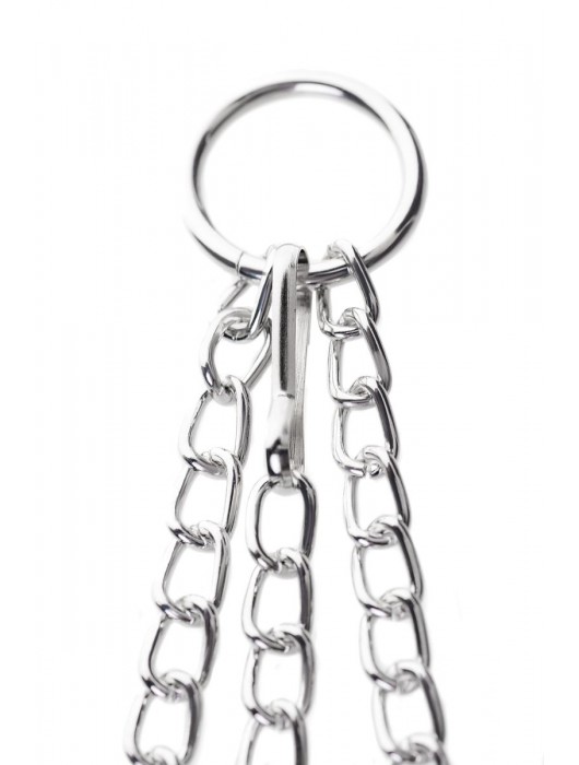 Серебристо-чёрные зажимы для сосков с кольцом для пениса TOYFA Metal - ToyFa - купить с доставкой в Южно-Сахалинске