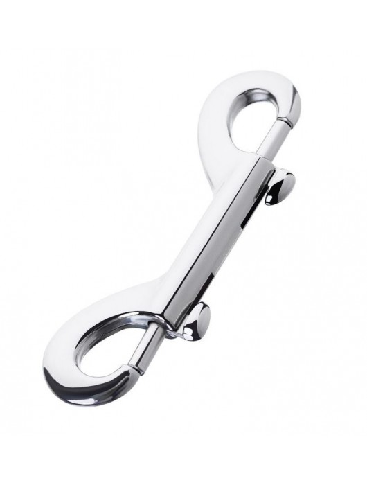 Серебристый двухсторонний карабин TOYFA Metal - ToyFa - купить с доставкой в Южно-Сахалинске